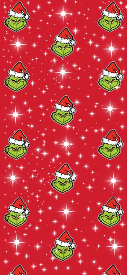 Festive Grinch Pattern Background Wallpaper