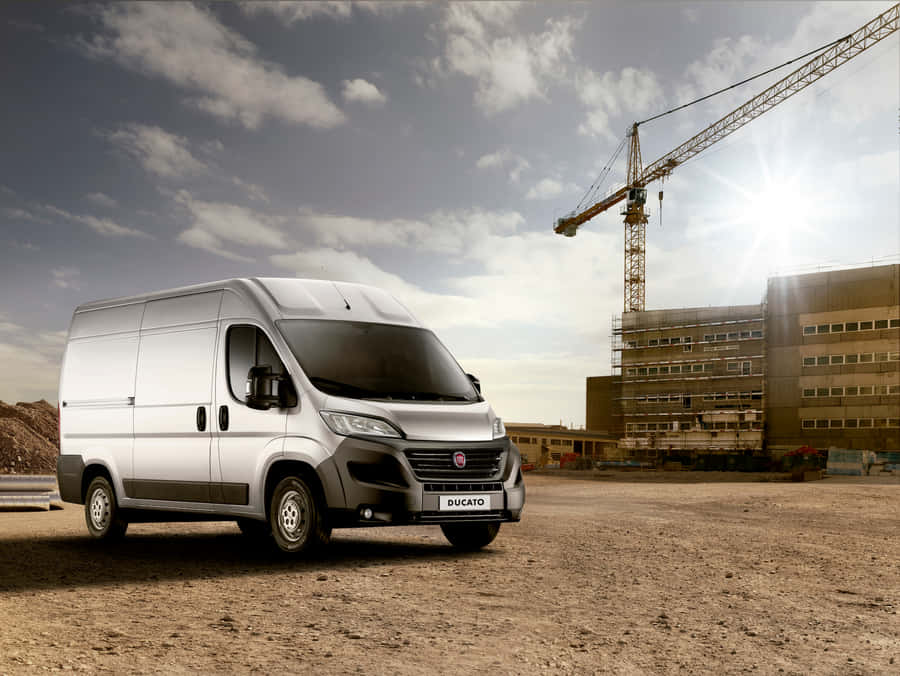 Fiat Ducato Commercial Vanat Construction Site Wallpaper