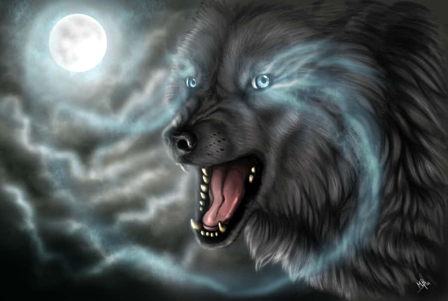 Fierce And Fearless Angry Wolf Wallpaper