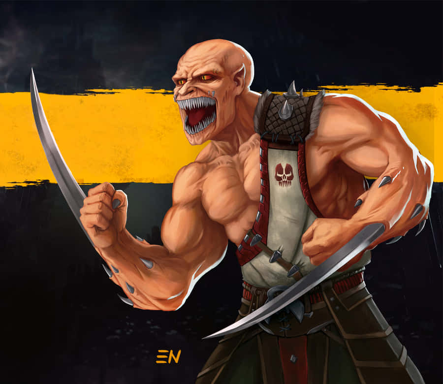 Fierce Baraka In Mortal Kombat Action Wallpaper