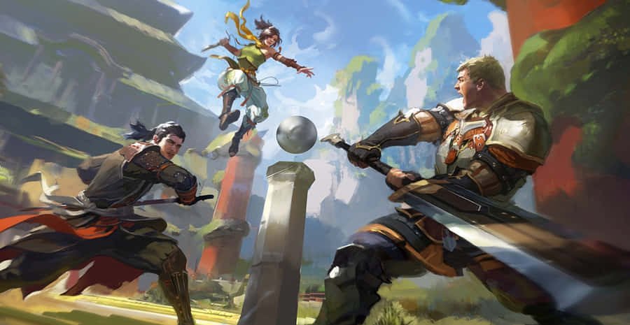 Fierce Battle In A Sci-fi Fighting Game Wallpaper