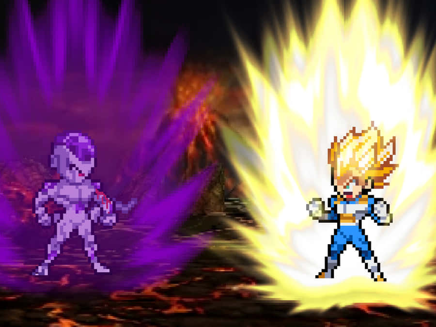 Fierce Face-off: Vegeta And Frieza In Intense Stare-down Wallpaper
