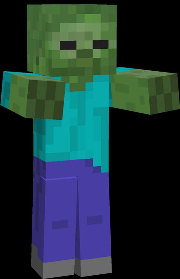 Fierce Minecraft Zombie Encounter Wallpaper