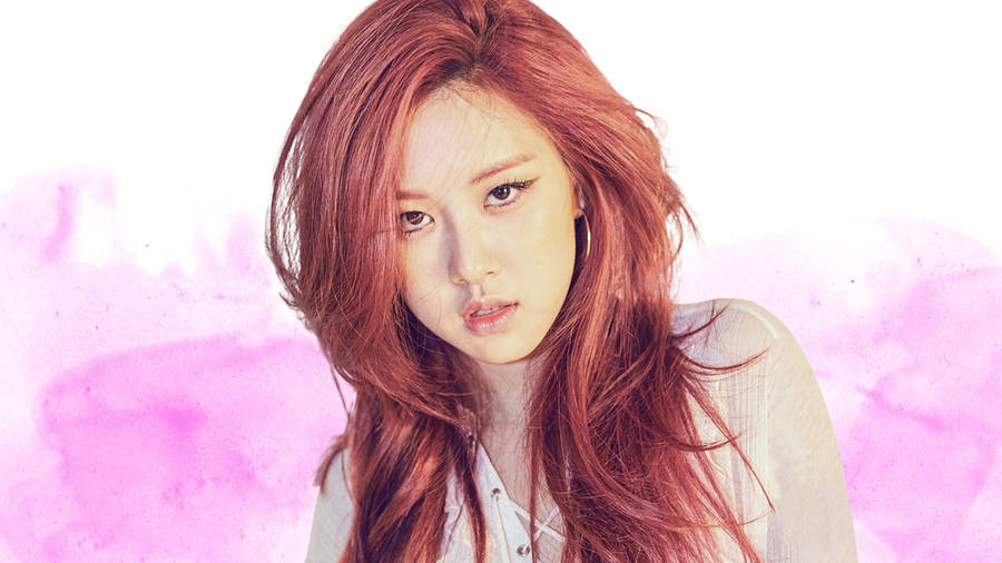 Fierce Orange-haired Rose Blackpink Wallpaper