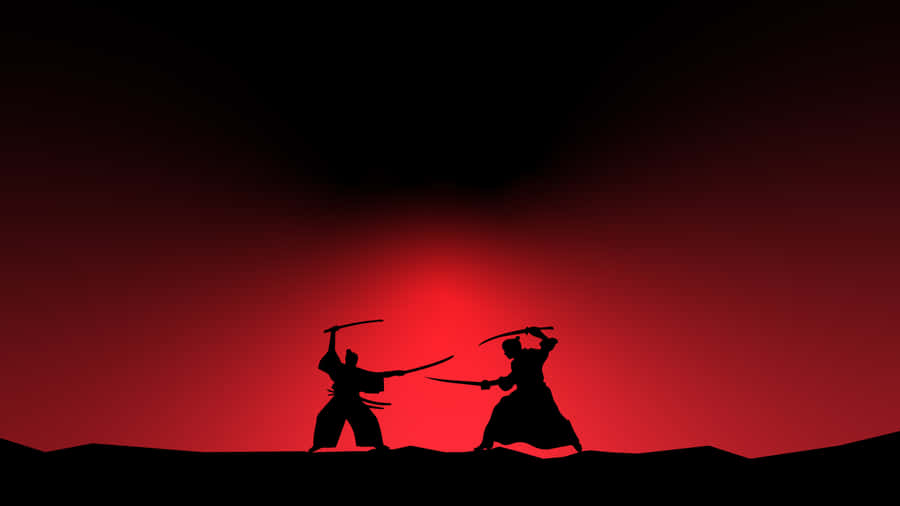 Fierce Samurai Warrior In A Cinematic Battle Scene Wallpaper