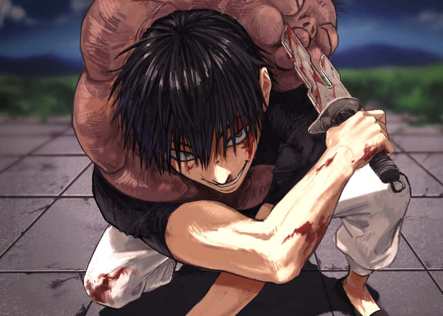 Fierce Toji Fushiguro Ready For Battle In Jujutsu Kaisen Wallpaper Wallpaper