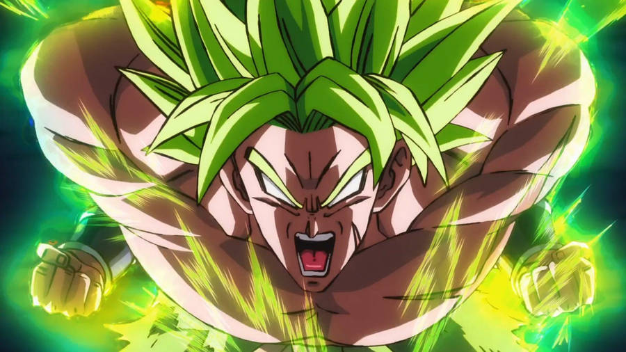 Fierce Warrior, Broly, Confronts An Enemy In An Epic Combat. Wallpaper
