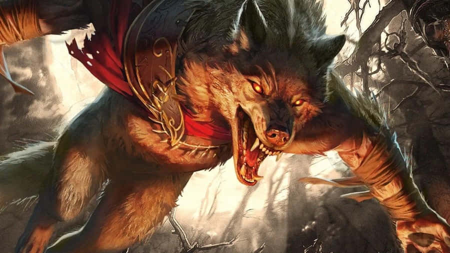 Fierce Wolf Attack In The Wild Wallpaper