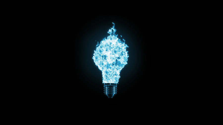 Fiery Blue Light Bulb Wallpaper