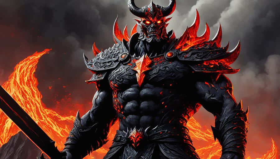 Fiery Demonic Entity Artwork Wallpaper