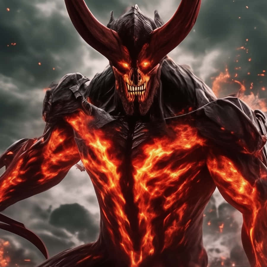 Fiery Demonic Entity Artwork Wallpaper