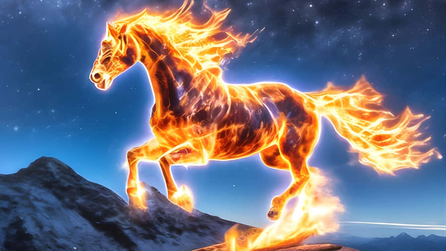 Fiery Horse Of The Zodiac Wallpaper
