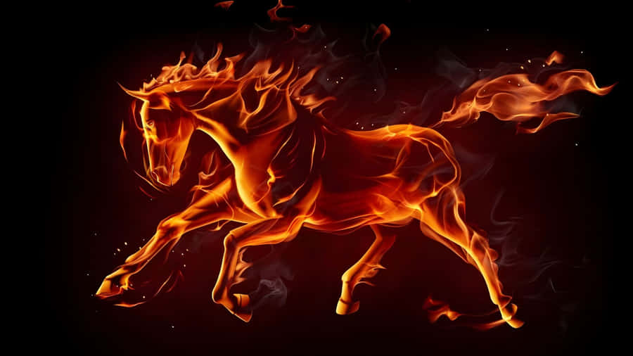 Fiery Horse Symbolism Wallpaper
