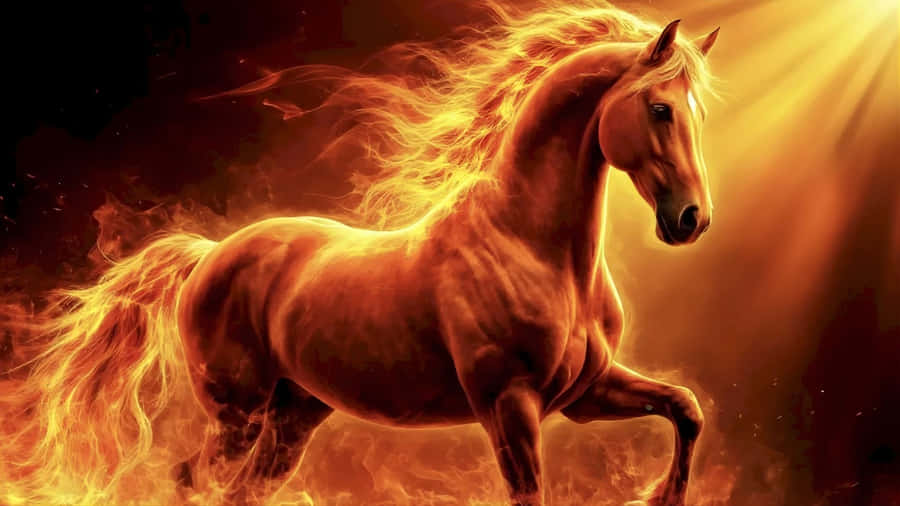 Fiery Horse Year Symbol Wallpaper