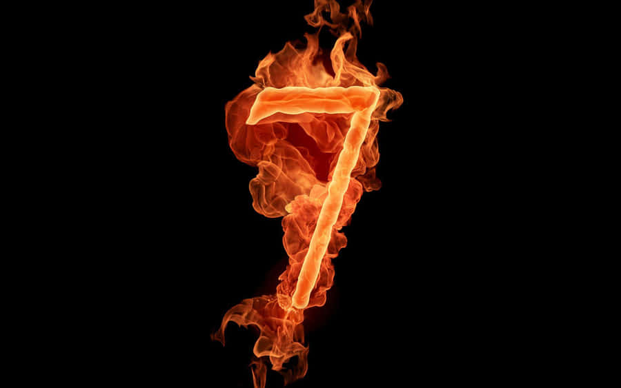 Fiery Lit Number 7 Wallpaper