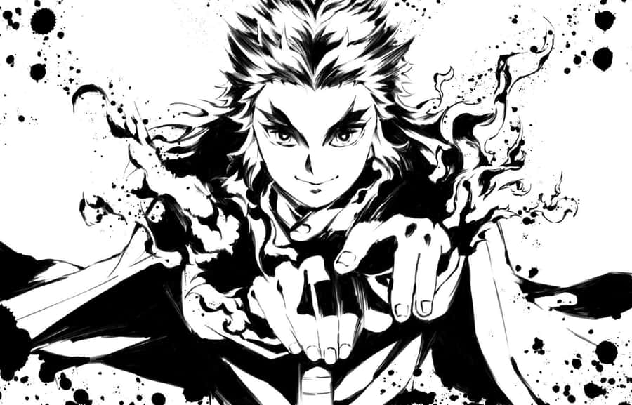 Fiery Rengoku Sword From Demon Slayer Wallpaper