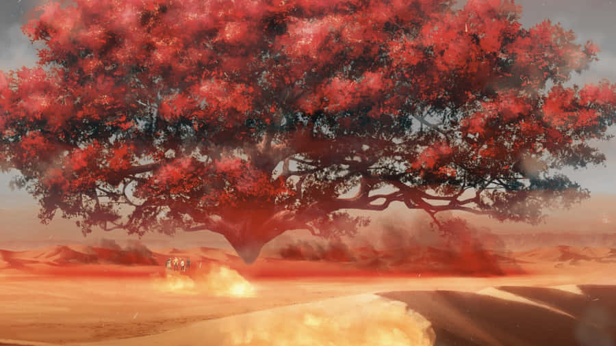 Fiery Tree Of Life Wallpaper
