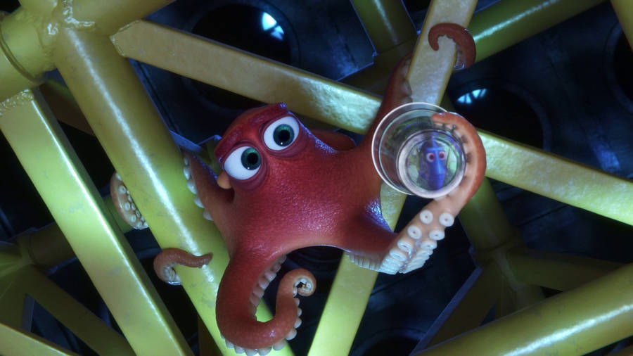 Finding Dory Octopus Hank Climbing Pipes Wallpaper