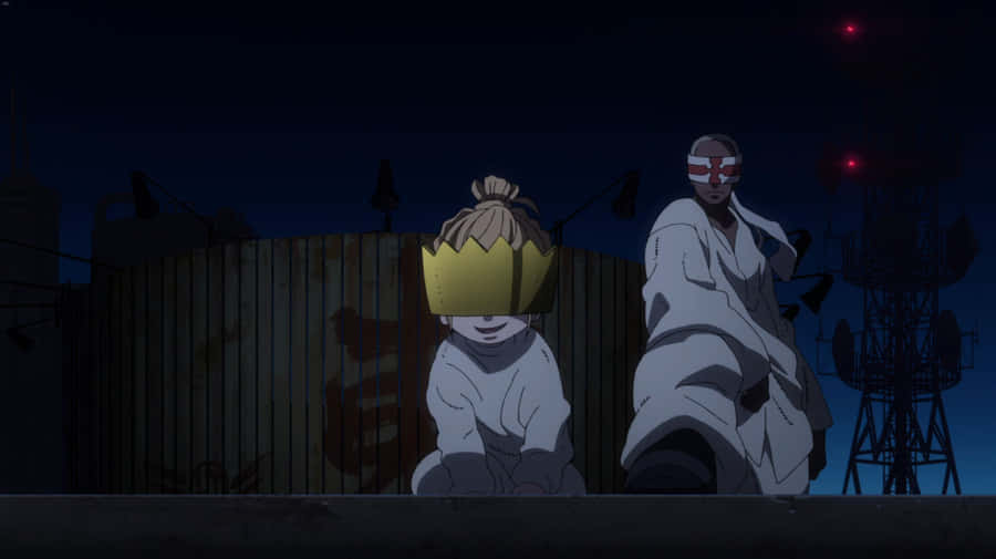 Fire Force Haumeaand Charon Night Scene Wallpaper