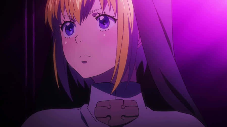 Fire Force Iris Contemplative Expression Wallpaper