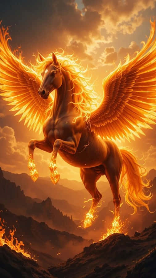 Fire Horse Mythical Creature Wallpaper