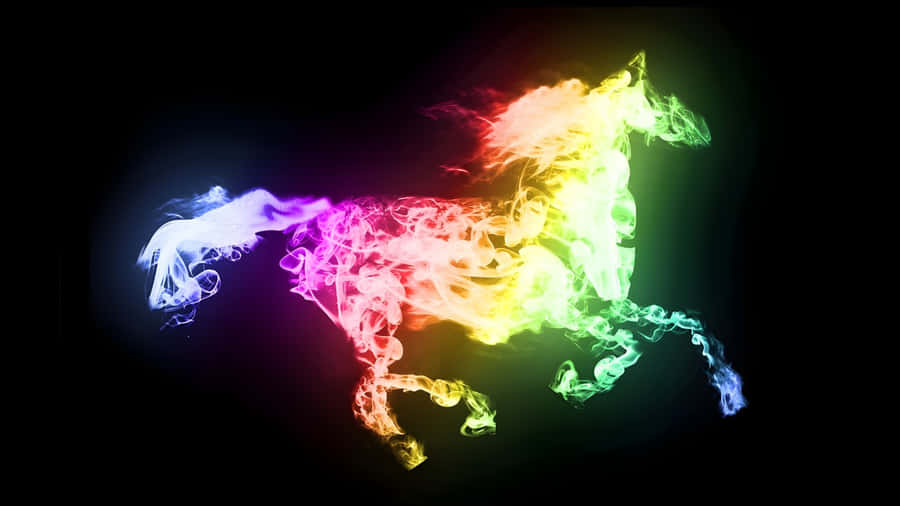 Fire Horse Neon Art Wallpaper
