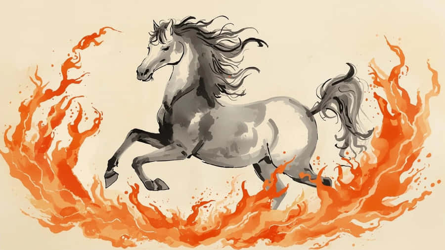 Fire Horse Symbolism Wallpaper