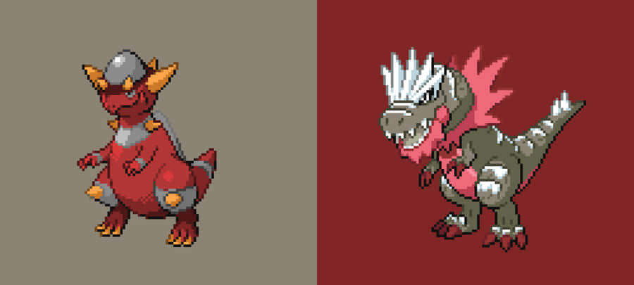 Fire Red Rampardos Wallpaper