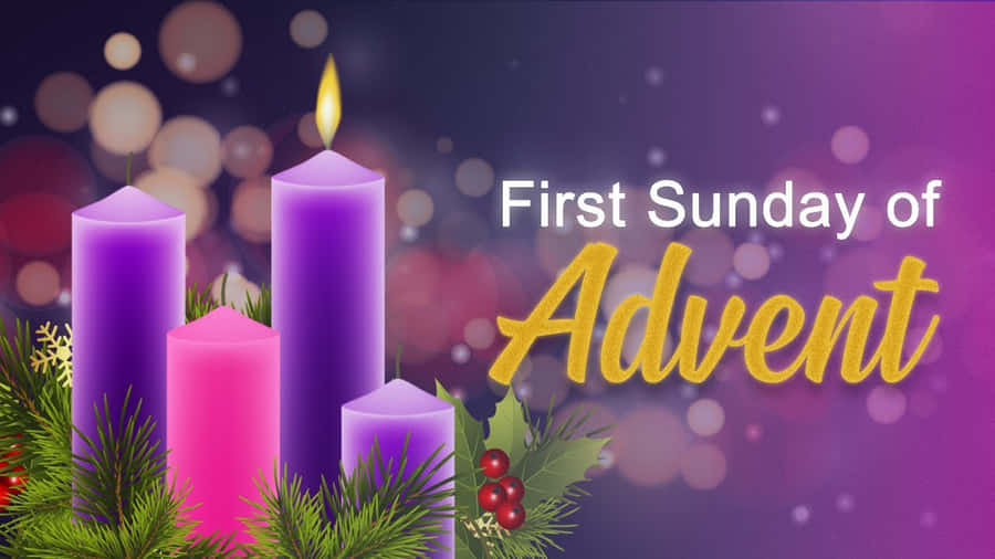 First Sundayof Advent Candle Lighting Wallpaper