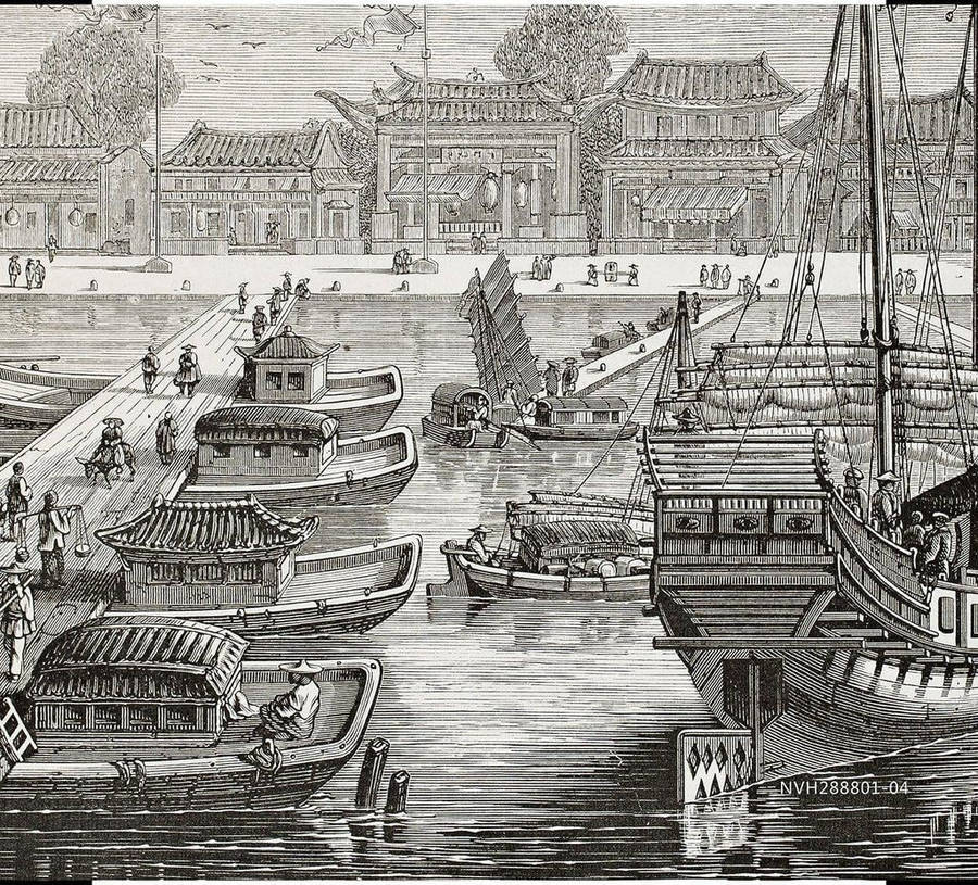 Fishermans Wharf Bw Sketch Wallpaper