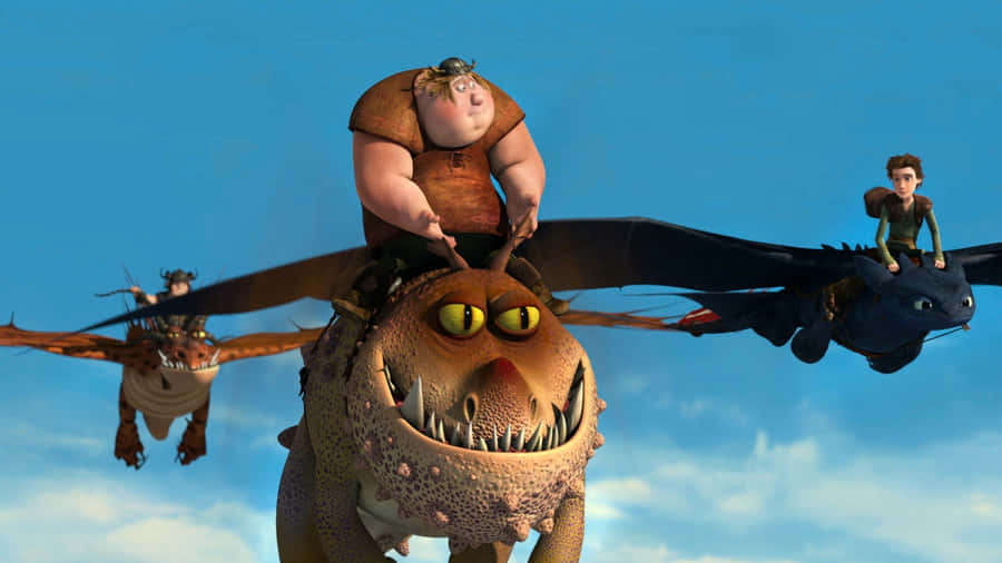 Fishlegs And Meatlug From Dragons Riders Of Berk Wallpaper