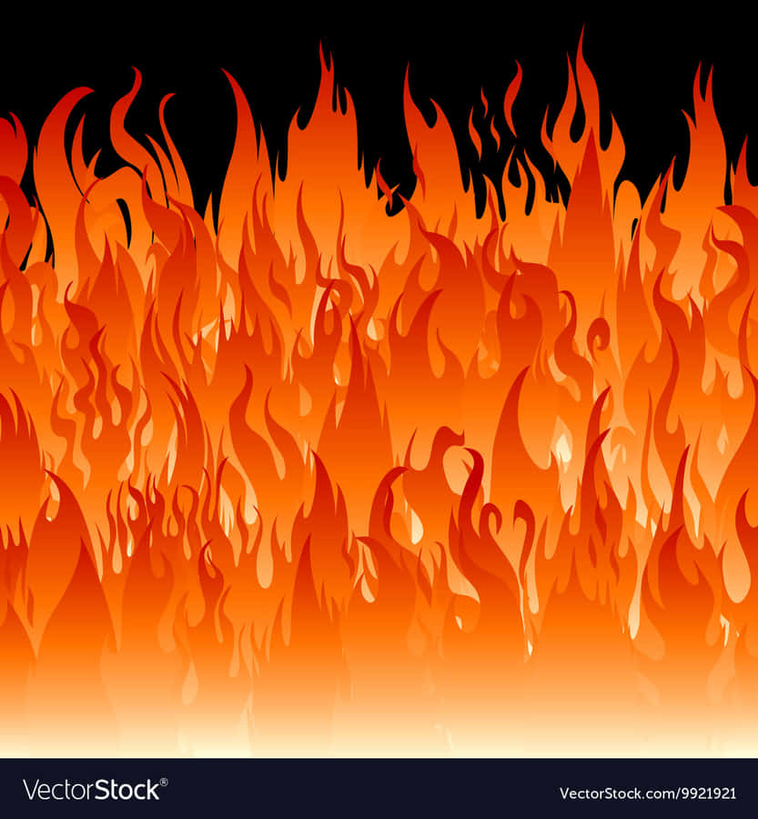 Flames On Black Background Vector Wallpaper