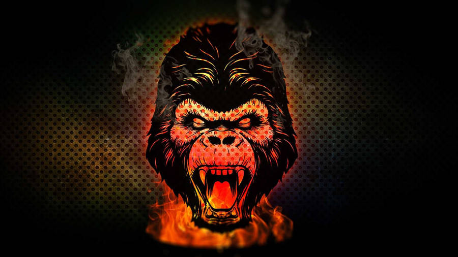 Flaming Gorilla Art Wallpaper