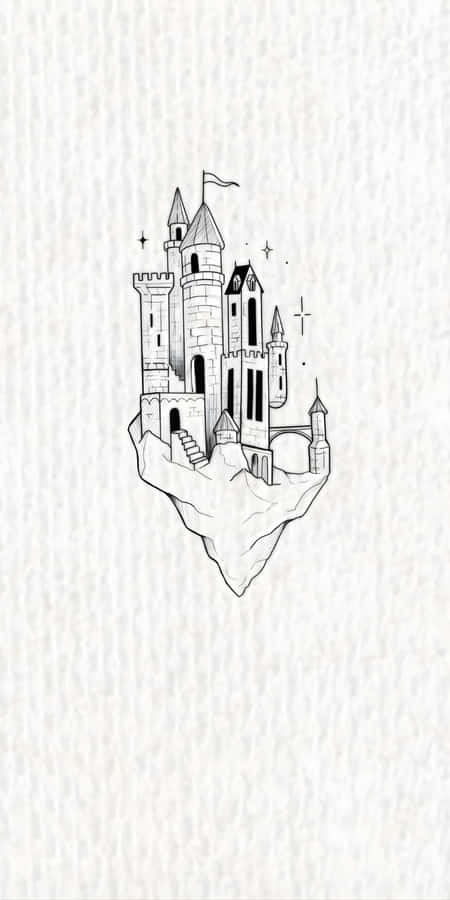 Floating Castle Sketch Wallpaper