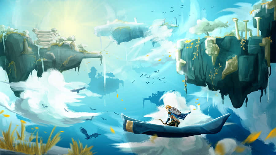 Floating Islands Exploration Tears Of The Kingdom Wallpaper
