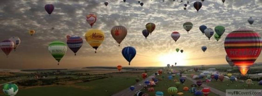 Floating Parachutes Facebook Cover Wallpaper