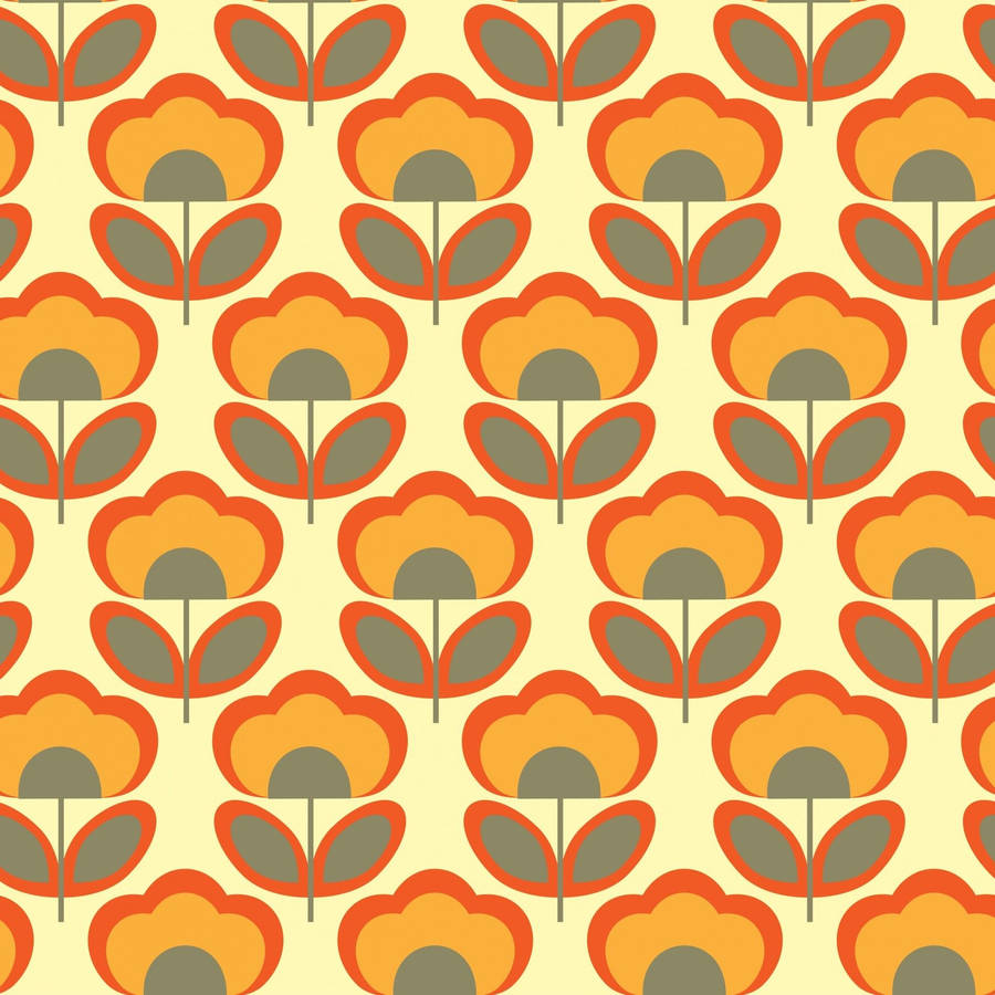 Floral 70s Retro Aesthetic Wallpaper