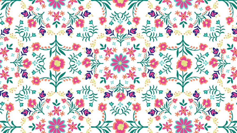 Floral Bohemian Aesthetic Pattern Wallpaper