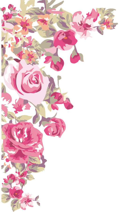 Floral Page Border Design Wallpaper