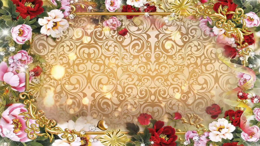 Floral Wedding Border Wallpaper