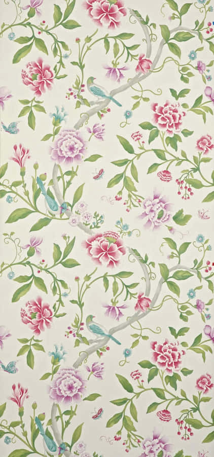 Floraland Bird Pattern Wallpaper Wallpaper