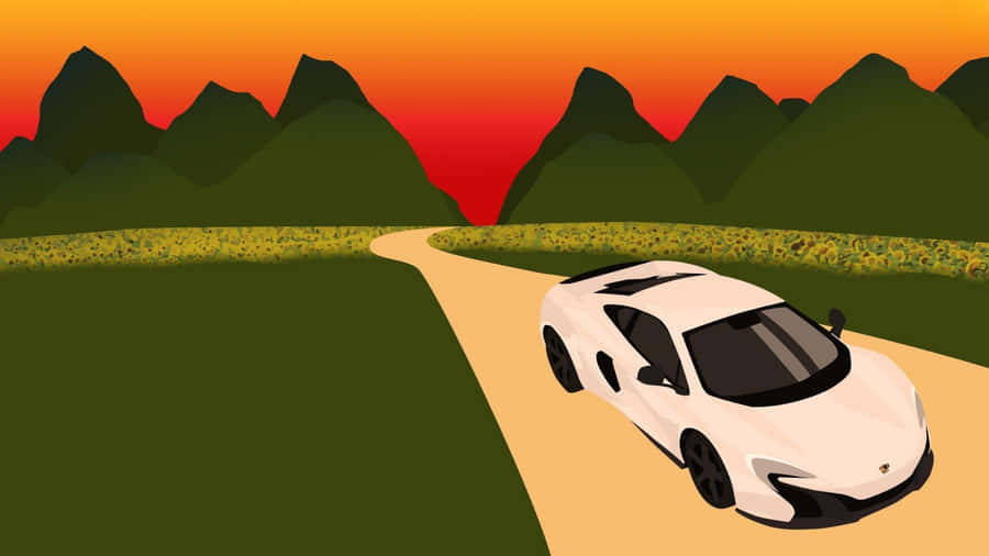 Flower Boy Driving At Sunset Wallpaper