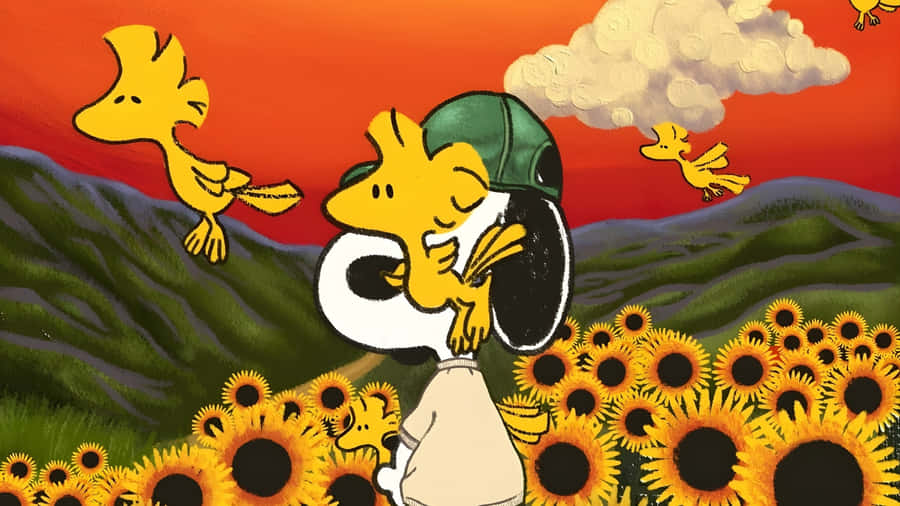 Flower Boy With Birds Wallpaper