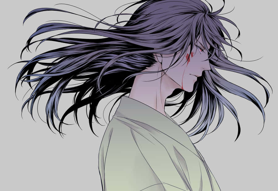 Flowing Hair Anime Character Wallpaper