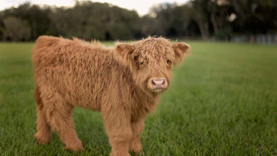 Fluffy Highland Calfin Field.jpg Wallpaper