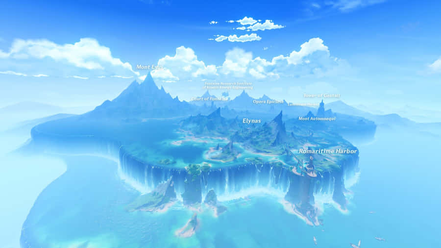 Fontaine Aerial View Genshin Impact Wallpaper