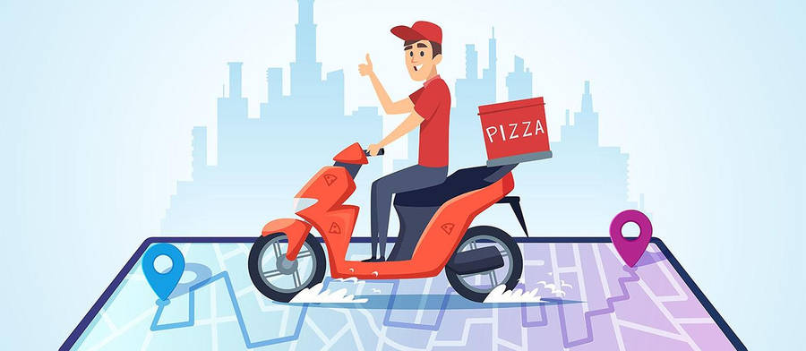 Food Delivery Gps Map Wallpaper