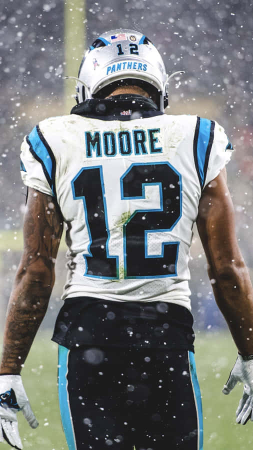 Football Athlete Dj Moore Carolina Panthers White 12 Wallpaper