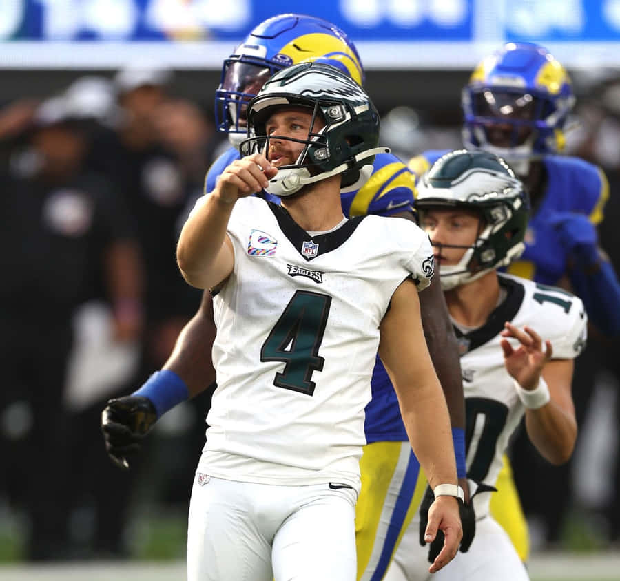 Football Kicker Signal During Game Wallpaper