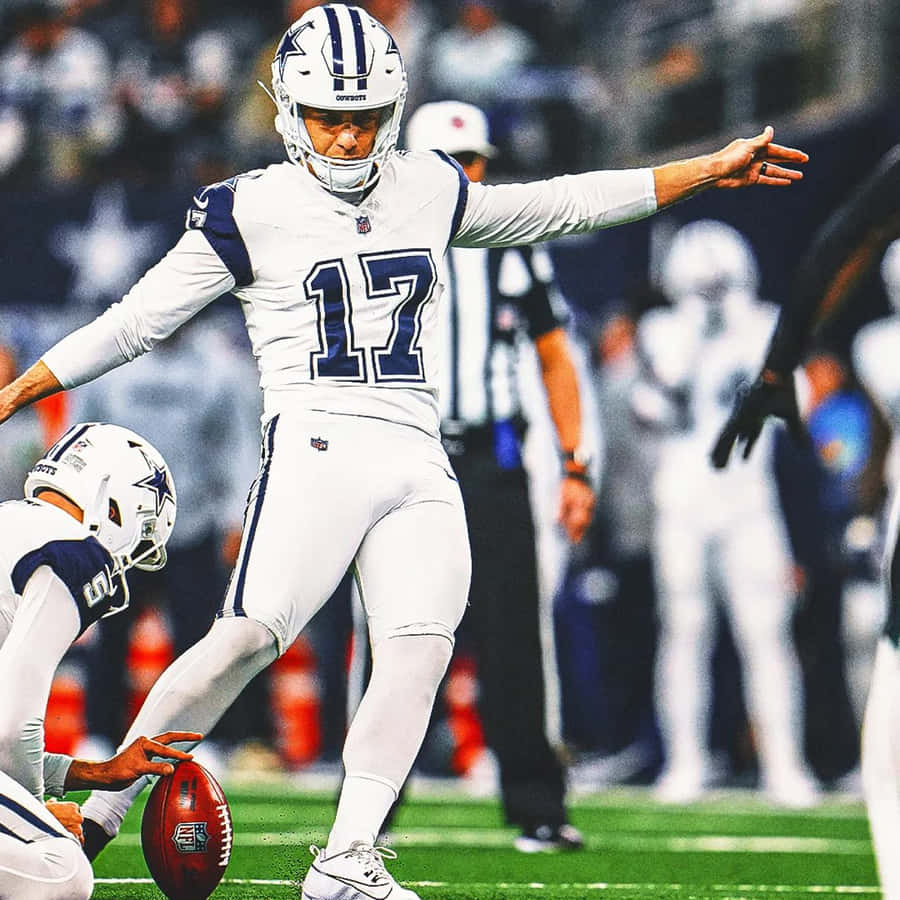 Football Placekicker Preparesfor Field Goal Wallpaper